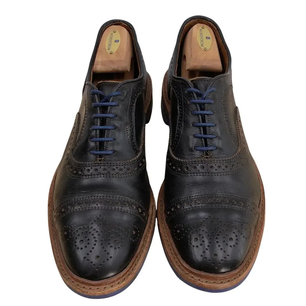Allen Edmonds Shoes Mens 10.5D Strandmok Wingtip Brogue Dress Oxfords Blue Sole
